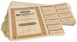 Warszawskie Tow. Fabryk Cukru, Em.3, 100 zł 1937 na okaziciela PAKIET (62szt)