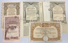 Rumunia i Francja, zestaw historycznych papierów wartościowych (11szt)