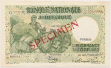 Belgium, 50 Francs = 10 Belgas ND (1935-1947) SPECIMEN