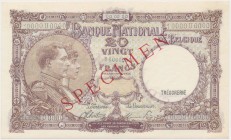 Belgium, 20 Francs ND (1940-1947) SPECIMEN