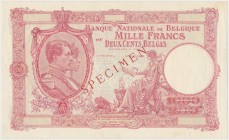 Belgium, 1.000 Francs = 200 Belgas ND (1944) SPECIMEN