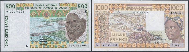 West Africa, Senegal 500 and 1.000 Francs 1990-1991 (2pcs)
Afryka Zachodnia, Se...
