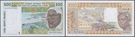 West Africa, Senegal 500 and 1.000 Francs 1990-1991 (2pcs)