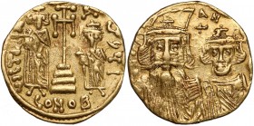 Byzantine Empire, Constans II with Constantinus IV, AV Solidus (641-668)