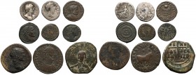 Roman and Byzantine Empire, lot of 9 AE and AR issues
