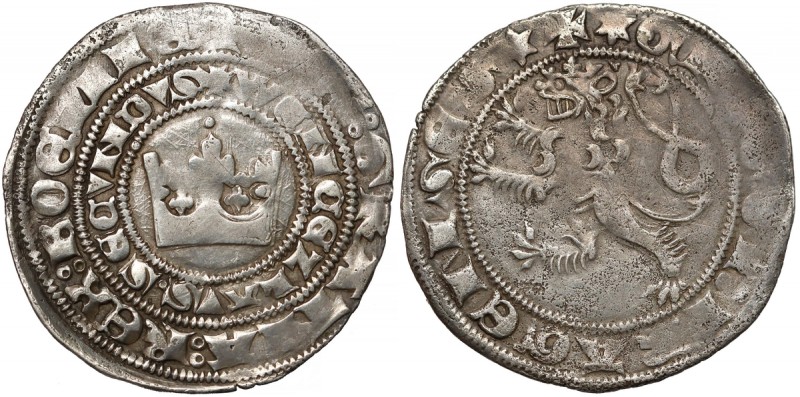 Czechy / Polska, Wacław II Czeski, Grosz praski 
 Srebro, średnica 28 mm, waga ...