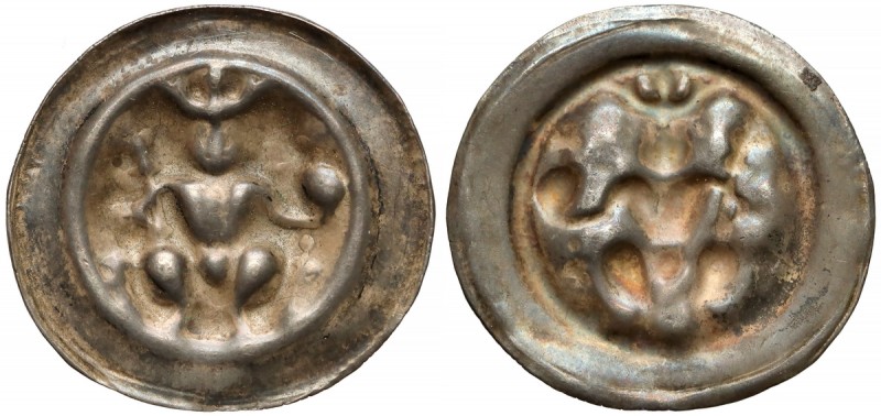 Niemcy, Frankfurt, Brakteat 1260/70 - król na tronie
 Srebro, średnica 21-22 mm...