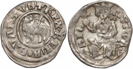 Węgry, Bela IV (1235-1270), Denar - Baranek / Król na tronie