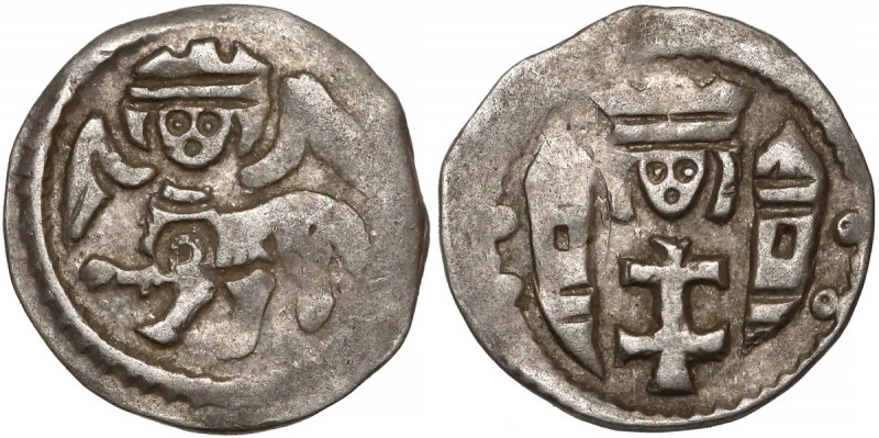 Węgry, Bela IV (1235-1270), Denar - głowa nad ‡ pomiędzy wieżami
 Denar o cieka...