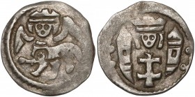 Węgry, Bela IV (1235-1270), Denar - głowa nad ‡ pomiędzy wieżami