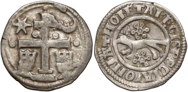 Węgry / Sławonia, Bela IV (1235-1270), Denar - kule
 Odmiana z kulami po bokach...
