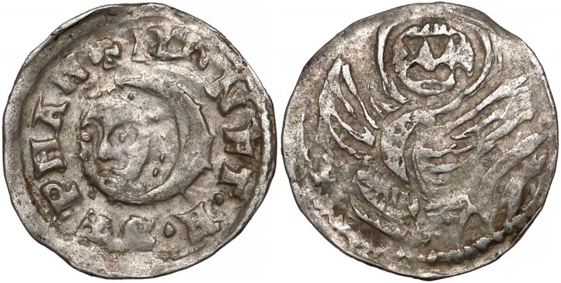 Węgry, Stefan V (1270-1272), Denar - uskrzydlony lew
 Srebro, średnica 12 mm, w...