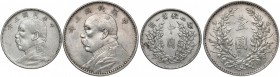 China, 1/2 Dollar year 3 (1914) - rare! & 1 Dollar (1914) - (2pcs)