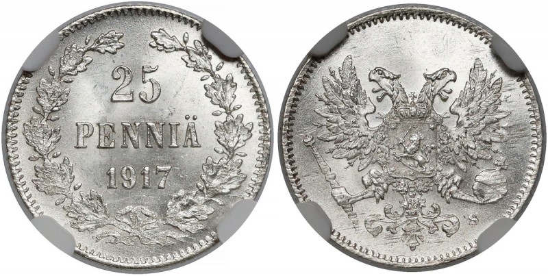 Finland / Russia, Nicholas II, 25 Penniä 1917
Finlandia / Rosja, Mikołaj II, 25...