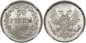 Finland / Russia, Nicholas II, 50 Penniä 1917