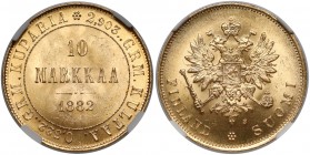 Finland / Russia, Alexander III, 10 Markkaa 1882
