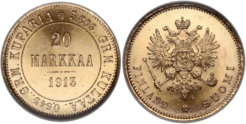 Finland / Russia, Nicholas II, 20 Markkaa 1913
Finlandia / Rosja, Mikołaj II, 2...