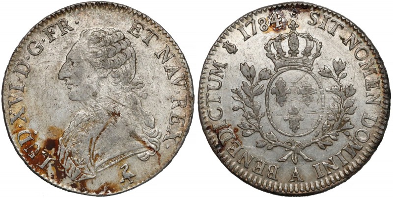 France, Louis XVI, Écu 1784-A, Paris
Francja, Ludwik XVI, Écu 1784-A, Paryż
 S...