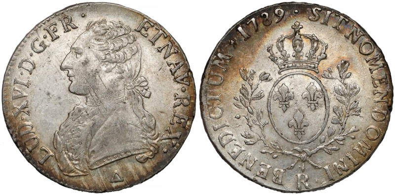 France, Louis XVI, Écu 1789-R, Orléans
Francja, Ludwik XVI, Écu 1789-R, Orlean...