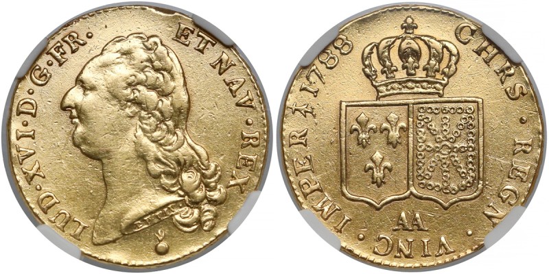 France, Louis XVI, 2 Louis d'Or 1788-AA, Metz - NGC XF
Francja, Ludwik XVI, 2 L...