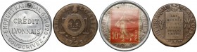 France, 1 Sol 1793-D° & 10 centimes 1920 (notgeld) (2pcs)