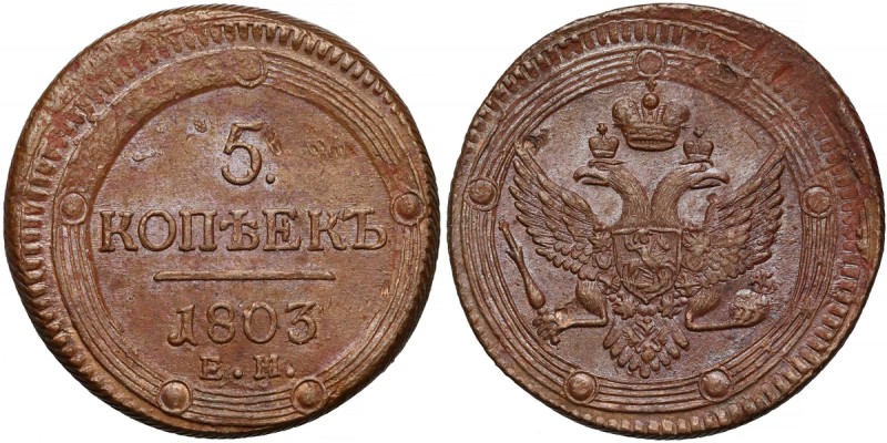 Russia, Alexander I, 5 Kopecks 1803, Ekaterinburg
Rosja, Aleksander I, 5 kopiej...