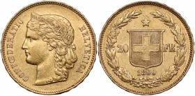 Switzerland, 20 Francs 1890