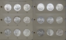 USA, American Eagle Silver Dollars 1986-1994 (9pcs)