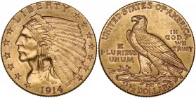 USA, 2-1/2 Dollars 1914-D Indian Head