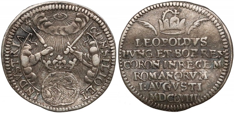 Hungary, Leopold I, Coronation Tokren 1668
Węgry, Leopold I, Żeton koronacyjny ...