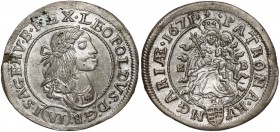 Hungary, Leopold I, 6 Kreuzer 1671 KB