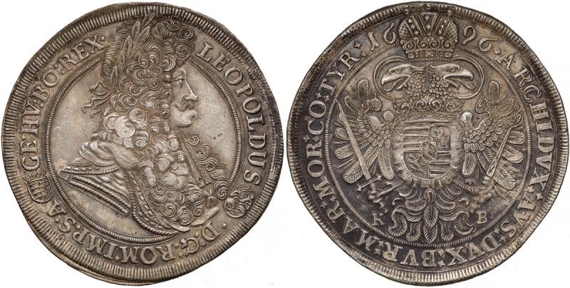 Hungary, Leopold I, Thaler 1696 KB, Kremnica
Węgry, Leopold I, Talar 1696 KB, K...