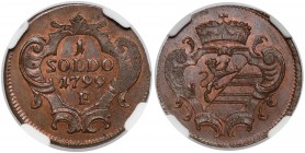 Hungary, Francis II, Karlsburg, 1 Soldo 1799 - letter E - RARE RRR