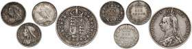Great Britain, 1/2 Crown & 6 Pence 1893-1900 (4pcs)