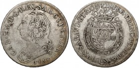 Italy, Duchy of Savoy, Charles Emmanuel III, 1/2 Scudo 1758