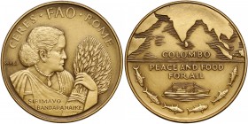 Italy, GOLD medal Sirimavo Bandaranaike, FAO Ceres - Rome