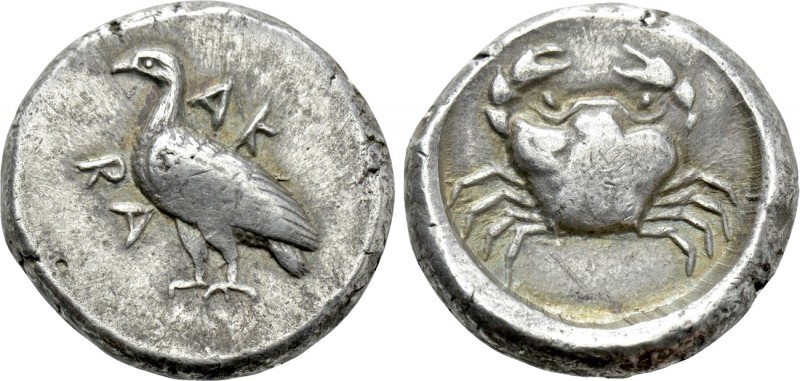 SICILY. Akragas. Didrachm (Circa 480/78-470 BC).

Obv: AK / RA.
Sea eagle sta...