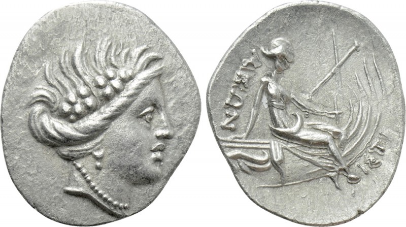EUBOIA. Histiaia. Tetrobol (3rd-2nd centuries BC). 

Obv: Wreathed head of the...