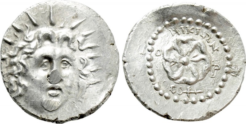 CARIA. Rhodes. Drachm (Circa 88/42 BC-AD 14). Euphranor, magistrate.

Obv: Rad...