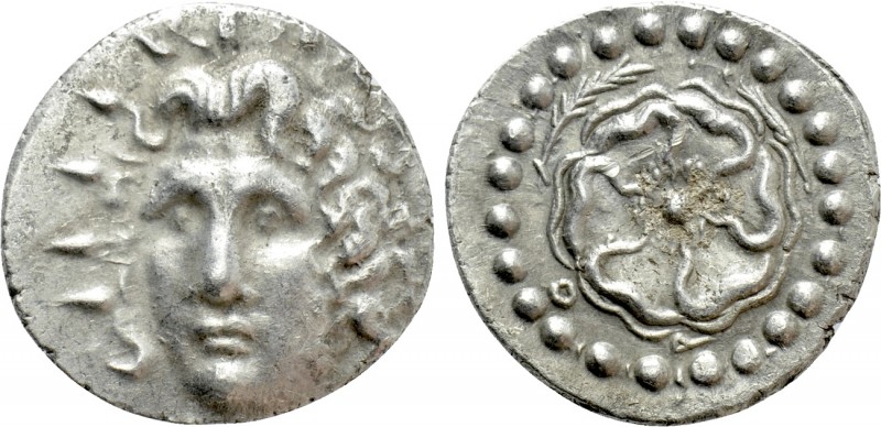 CARIA. Rhodes. Drachm (Circa 88/42 BC-AD 14). 

Obv: Radiate head of Helios fa...
