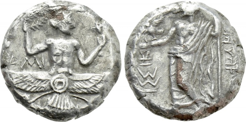 CILICIA. Issos. Tiribazos (Circa 386-380 BC). Fouree´ Stater.

Obv: AMI.
Wing...