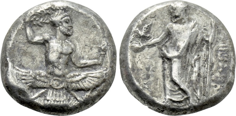 CILICIA. Issos. Tiribazos (Circa 386-380 BC). Stater. 

Obv: Winged figure of ...