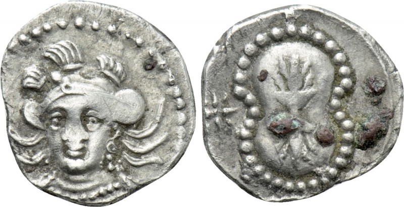 CILICIA. Tarsos. Balakros (Satrap of Cilicia, 333-323 BC). Obol. 

Obv: Helmet...