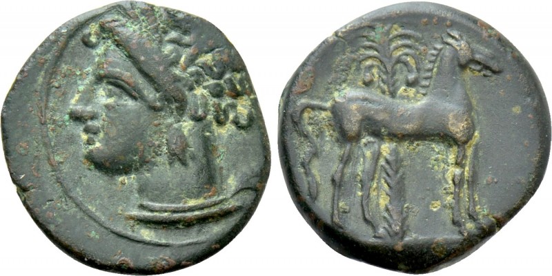 CARTHAGE. Ae Unit (Circa 400-350 BC). Carthage. 

Obv: Head of Tanit left, wea...