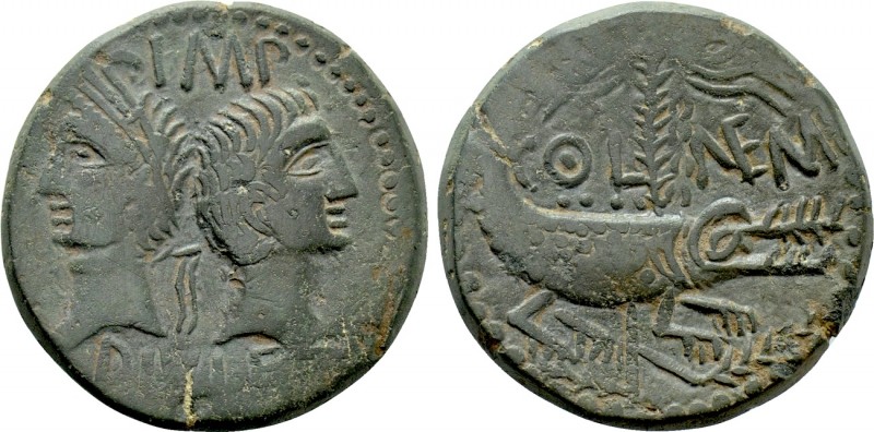GAUL. Nemausus. Augustus, with Agrippa (27 BC-14 AD). Ae .

Obv: IMP DIVI F.
...