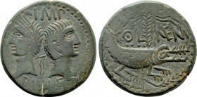 GAUL. Nemausus. Augustus, with Agrippa (27 BC-14 AD). Ae .