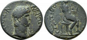 THESSALY. Koinon of Thessaly. Nero (54-68). Ae. Laouchus, strategos.
