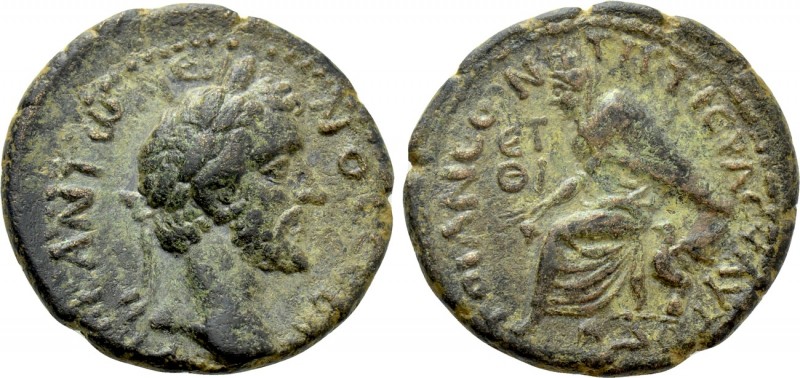 CAPPADOCIA. Tyana. Antoninus Pius (138-161). Ae. 

Obv: AYTOK ANTWNEINOC CEBAC...