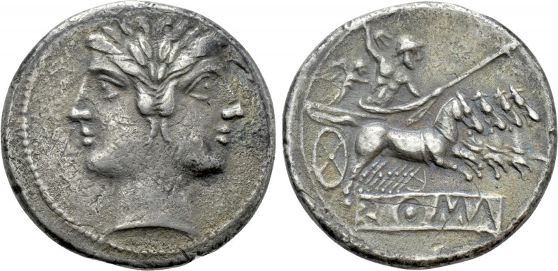 ANONYMOUS. Didrachm or Quadrigatus (Circa 225-214 BC). Rome. 

Obv: Laureate h...