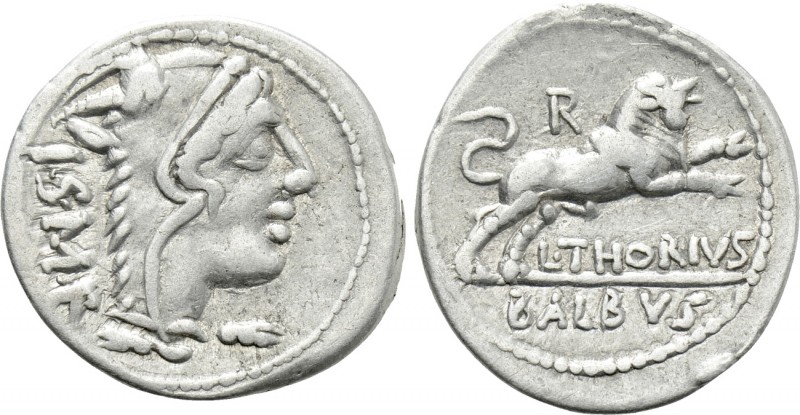 L. THORIUS BALBUS. Denarius (105 BC). Rome. 

Obv: I S M R. 
Head of Juno Sos...